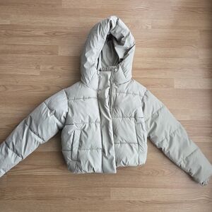ARDENE Cream Cropped Puffer Jacket
